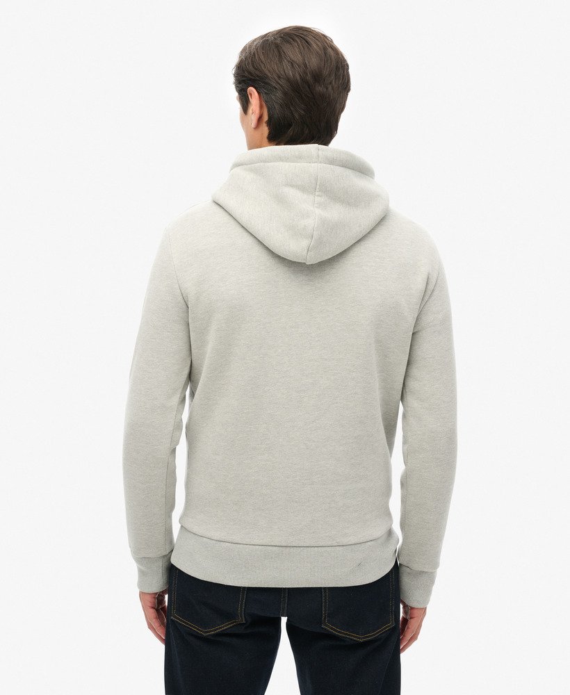 bluza z kapturem z wytłoczonym logo w kolorze pumeksu beżowo-marlowym