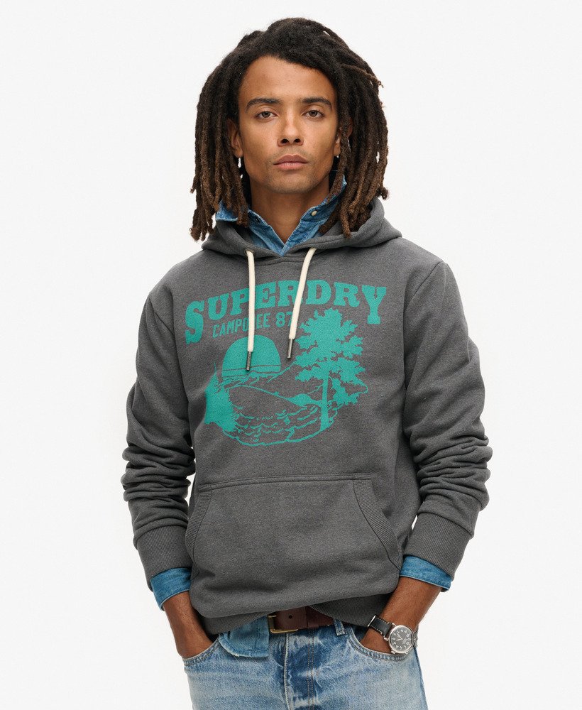bluza z kapturem outdoor graphic w kolorze granite grey marl
