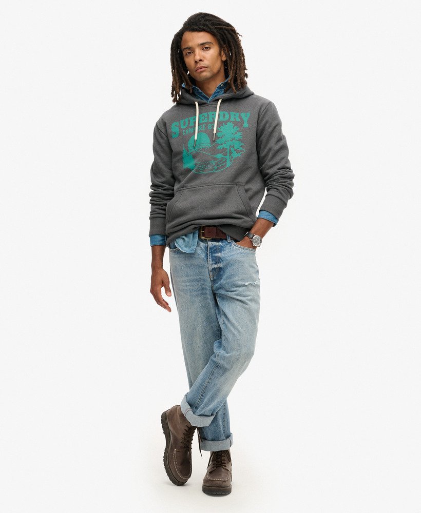 bluza z kapturem outdoor graphic w kolorze granite grey marl