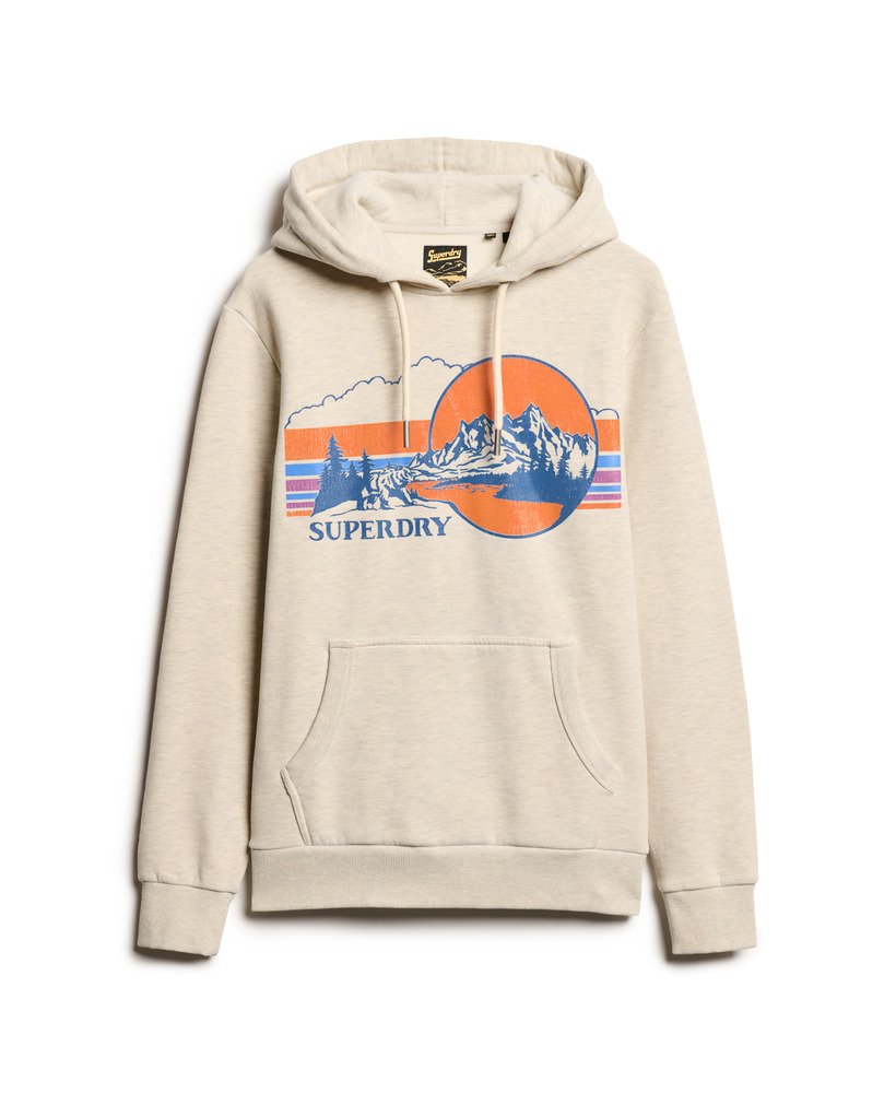 bluza z kapturem outdoor graphic stripe w kolorze oatmeal grey marl