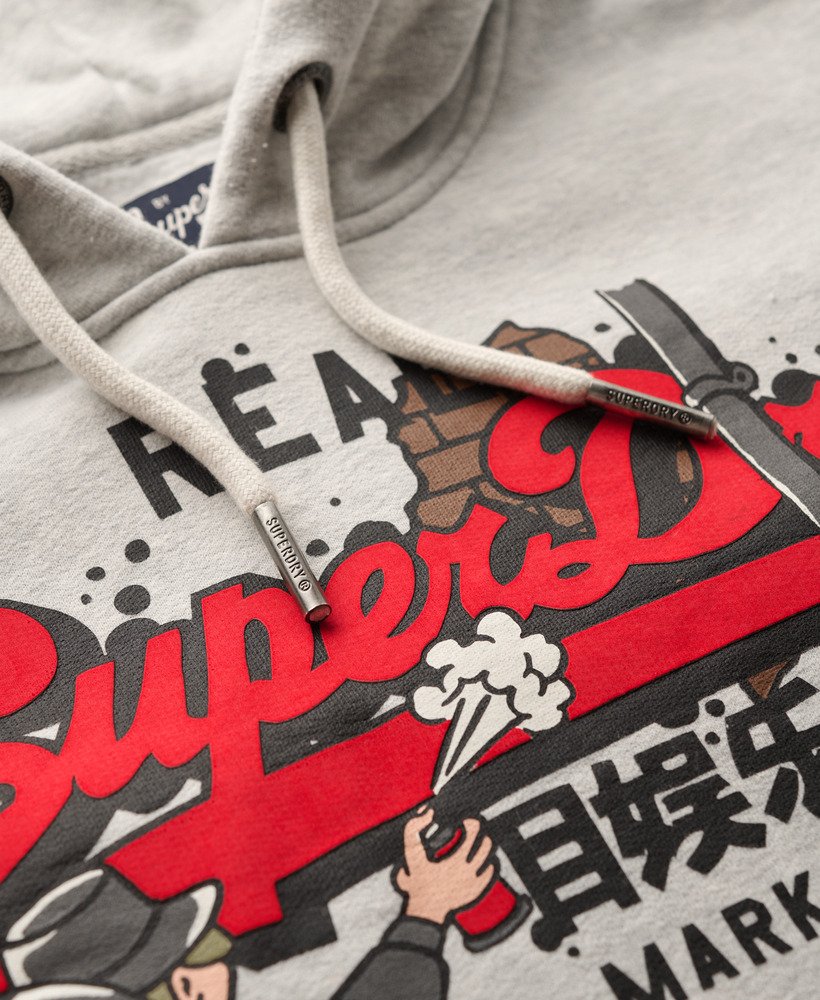 bluza z kapturem new york vintage z graficznym logo w kolorze glacier grey marl