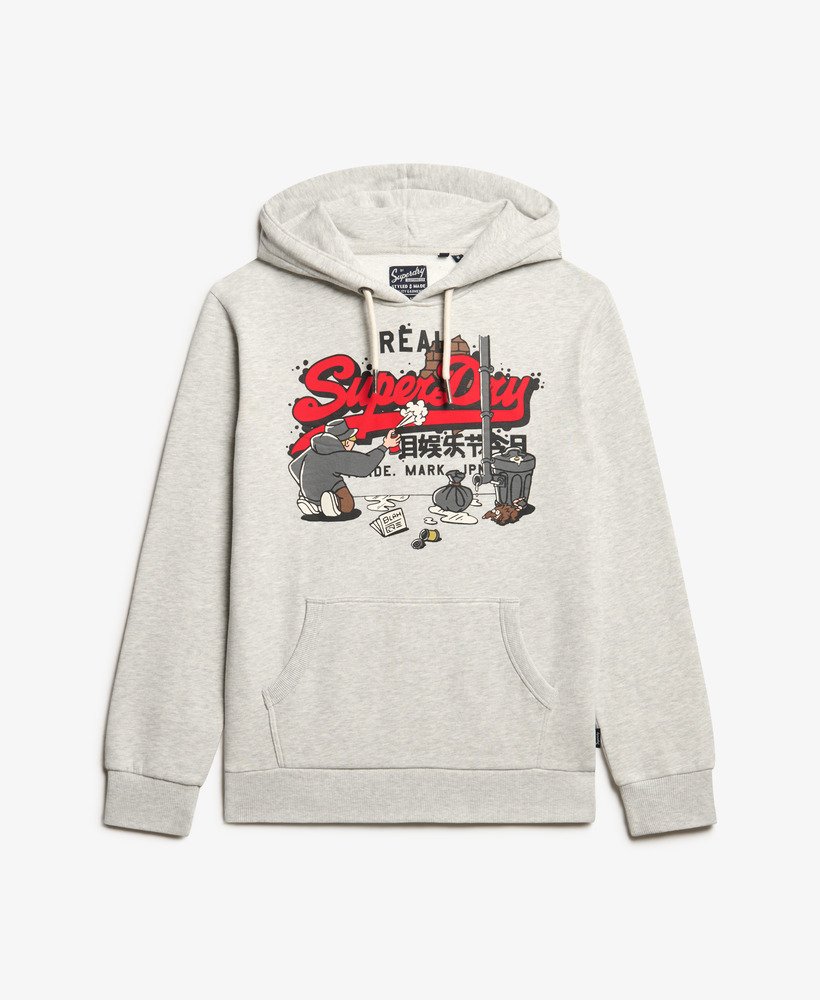 bluza z kapturem new york vintage z graficznym logo w kolorze glacier grey marl