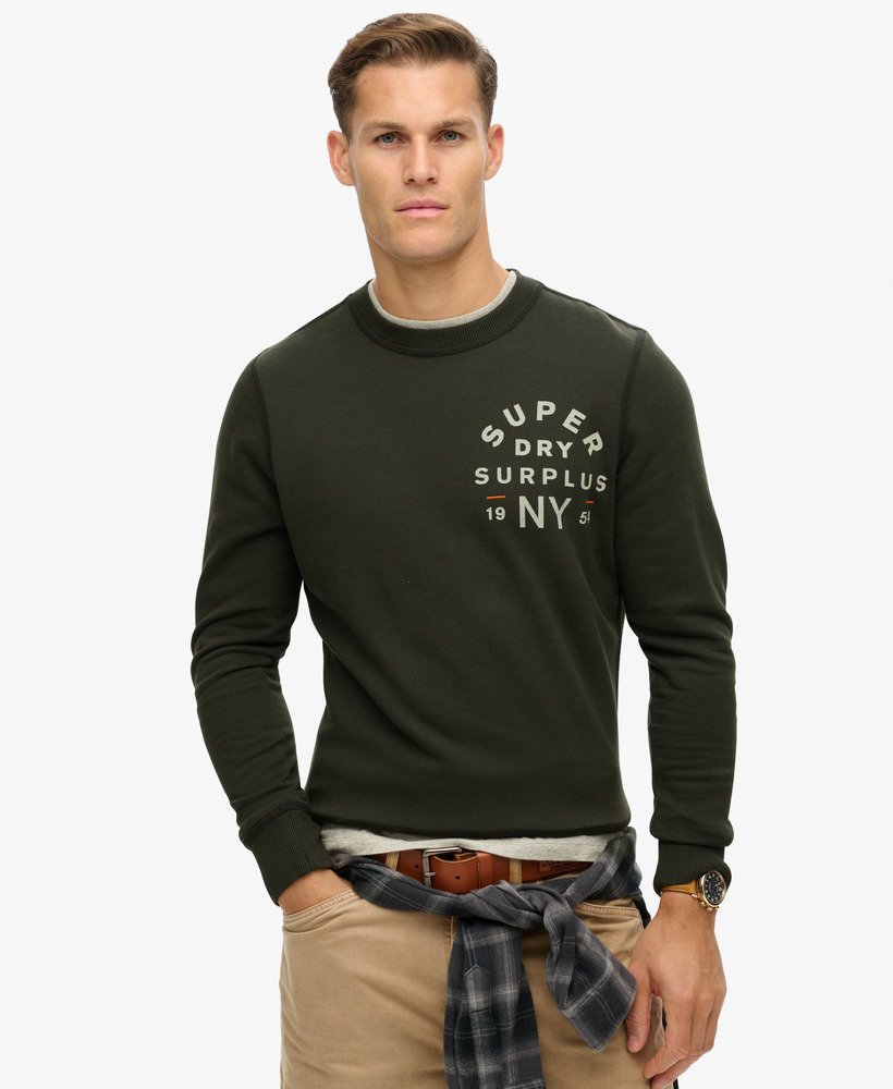 bluza z nadrukiem surplus crew w kolorze spranej czerni