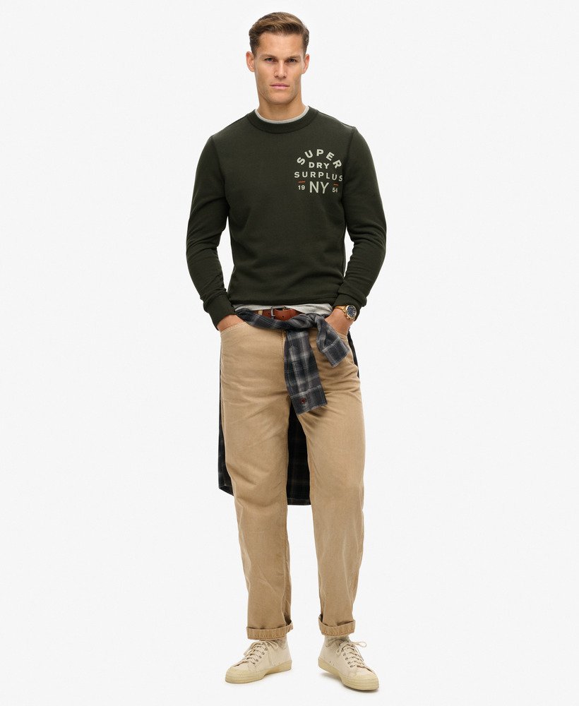 bluza z nadrukiem surplus crew w kolorze spranej czerni