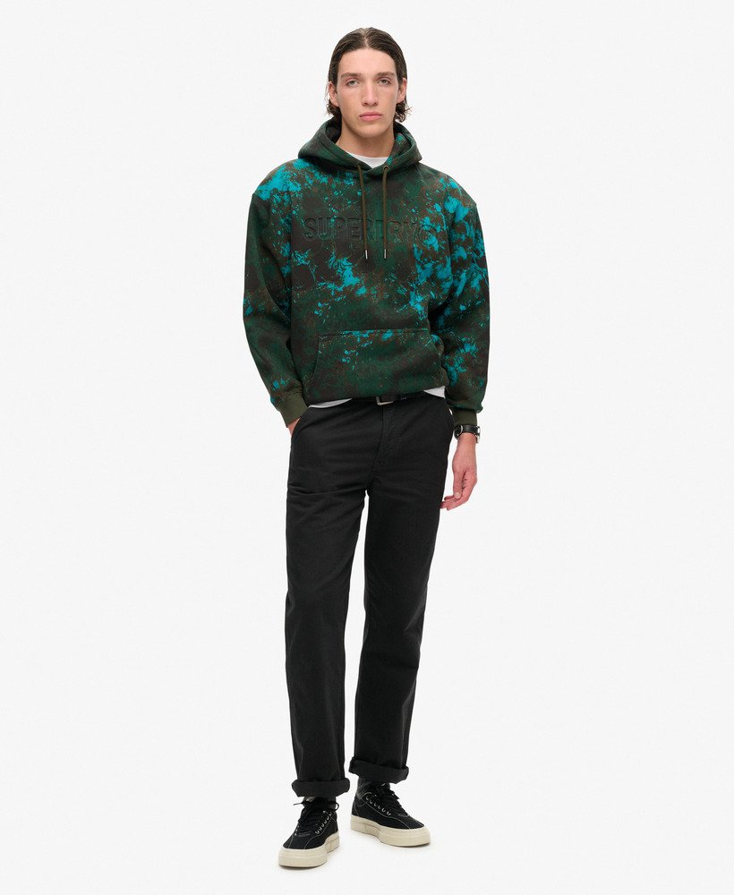 luźna bluza z kapturem utility camo logo w kolorze bali marble