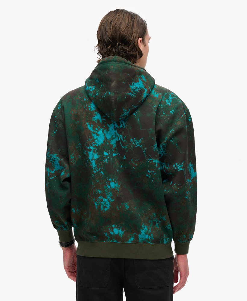 luźna bluza z kapturem utility camo logo w kolorze bali marble