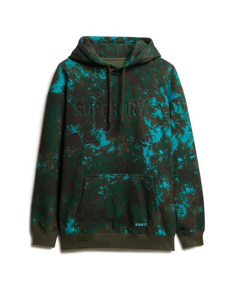 luźna bluza z kapturem utility camo logo w kolorze bali marble