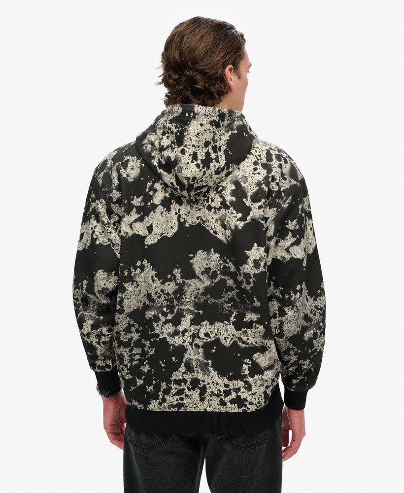 bluza z kapturem utility camo z luźnym nadrukiem i teksturą w kolorze czarnym