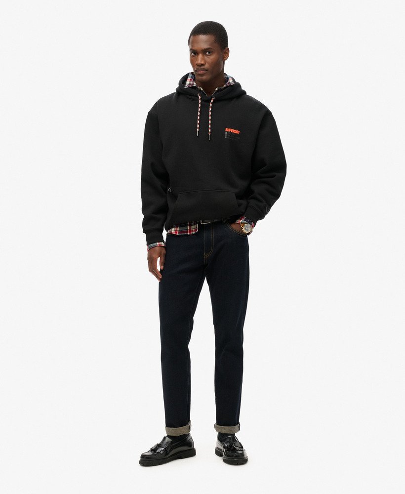 bluza z kapturem utility sport logo loose w kolorze czarnym