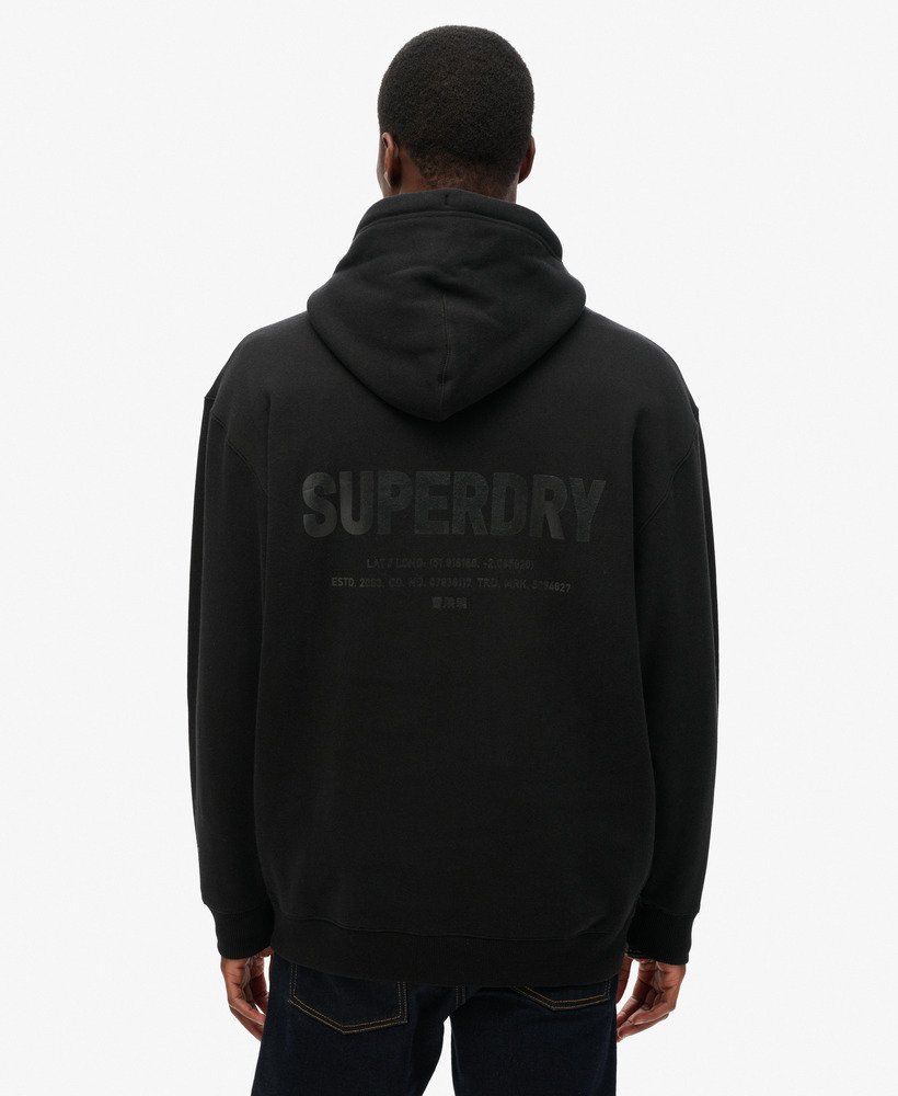 bluza z kapturem utility sport logo loose w kolorze czarnym