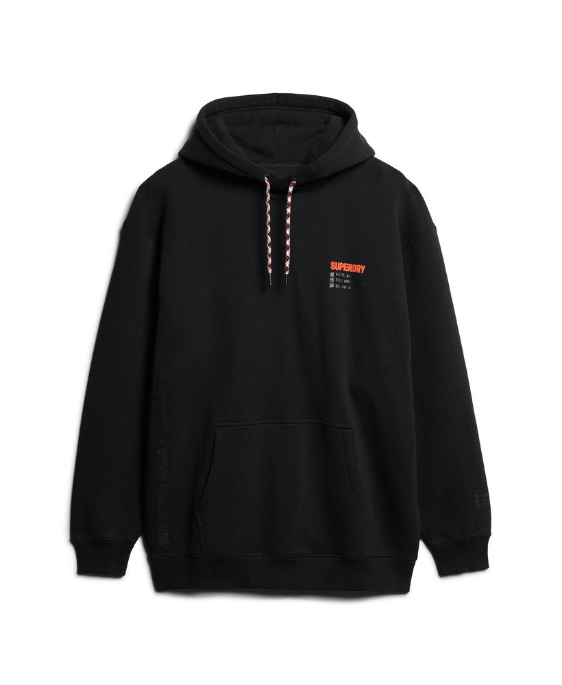 bluza z kapturem utility sport logo loose w kolorze czarnym