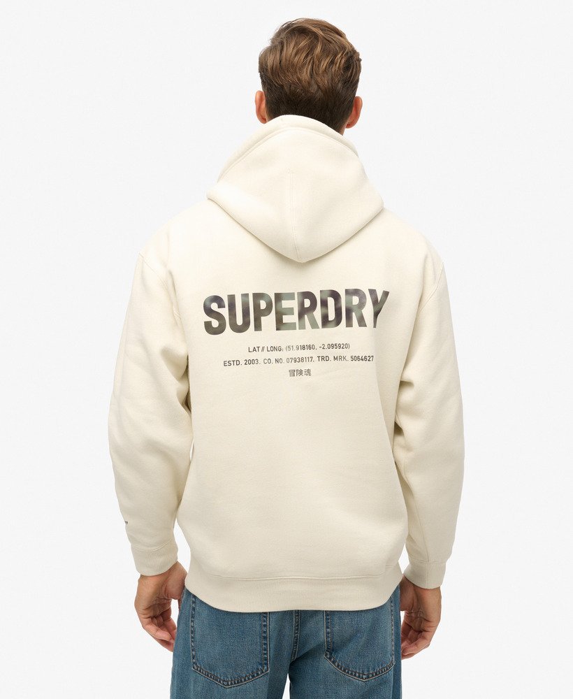 bluza z kapturem utility sport logo loose w kolorze nordic bone grey