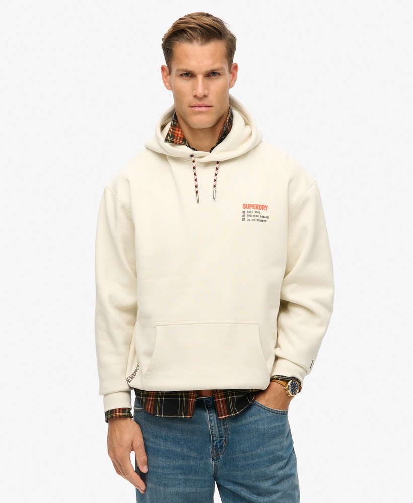 bluza z kapturem utility sport logo loose w kolorze nordic bone grey