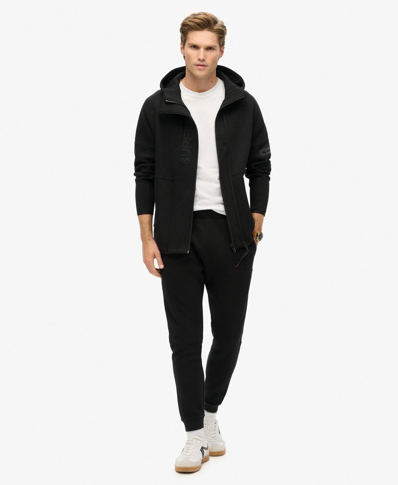 bluza z kapturem tech logo loose zip w kolorze czarno-pomaraŃczowym