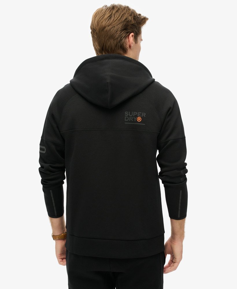bluza z kapturem tech logo loose zip w kolorze czarno-pomaraŃczowym