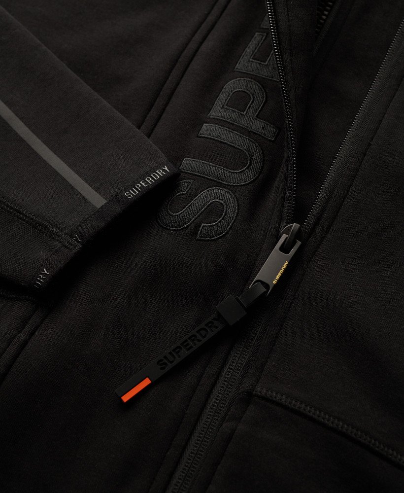 bluza z kapturem tech logo loose zip w kolorze czarno-pomaraŃczowym