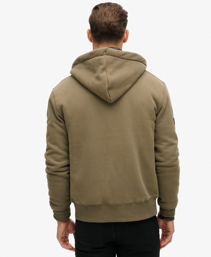 bluza z kapturem i podszewką borg w kolorze morel brown