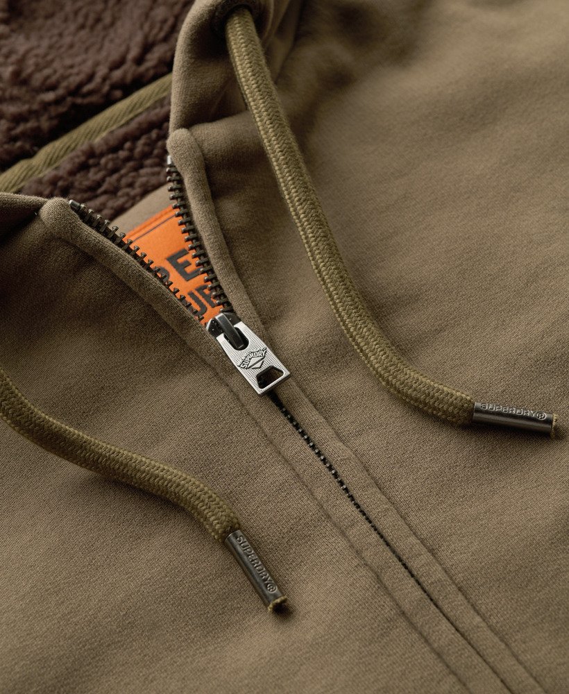 bluza z kapturem i podszewką borg w kolorze morel brown