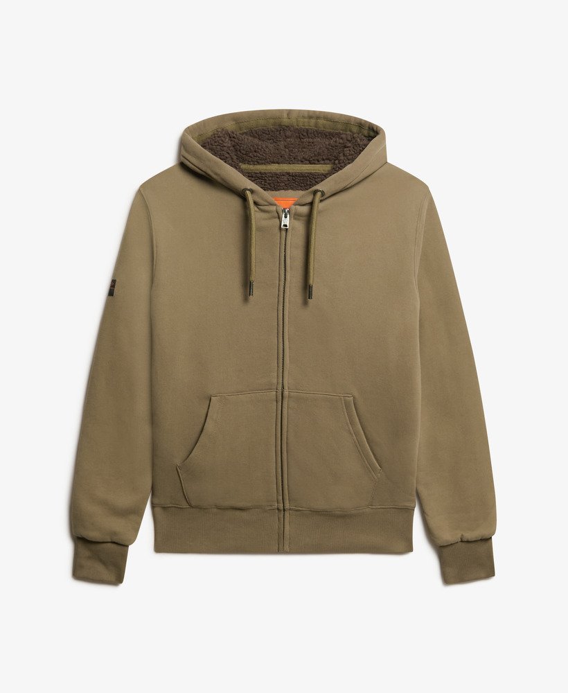 bluza z kapturem i podszewką borg w kolorze morel brown