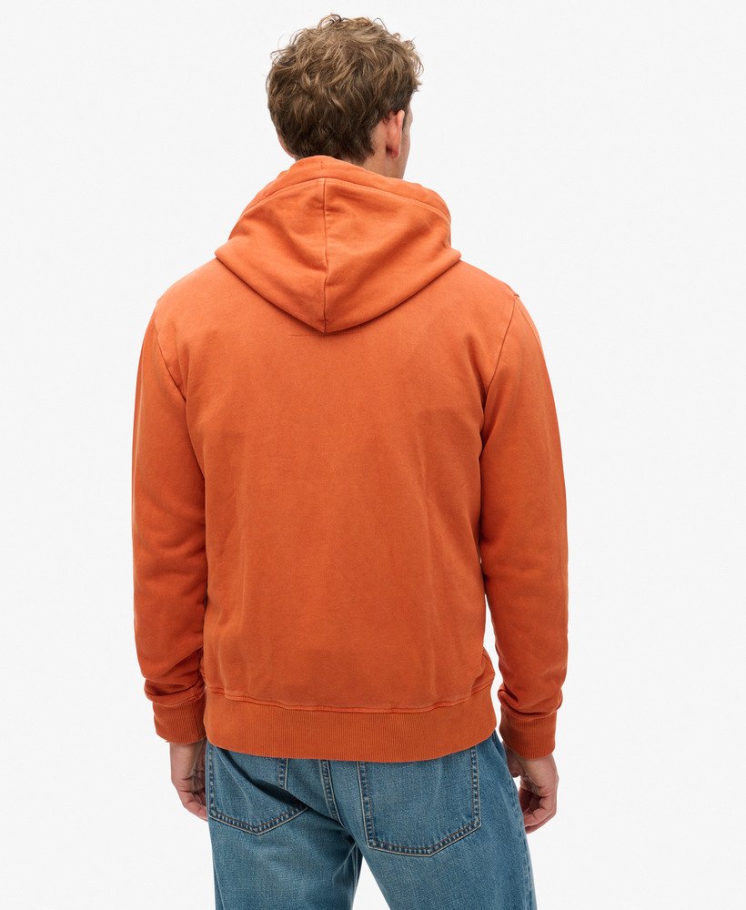 bluza z kapturem essential logo washed zip w kolorze spranego jesiennego brązu glaze