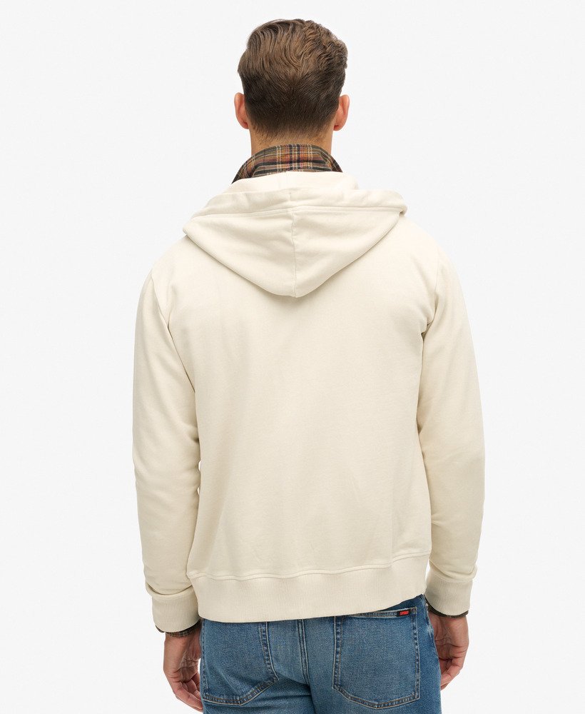 bluza z kapturem essential logo washed zip w kolorze washed chalk