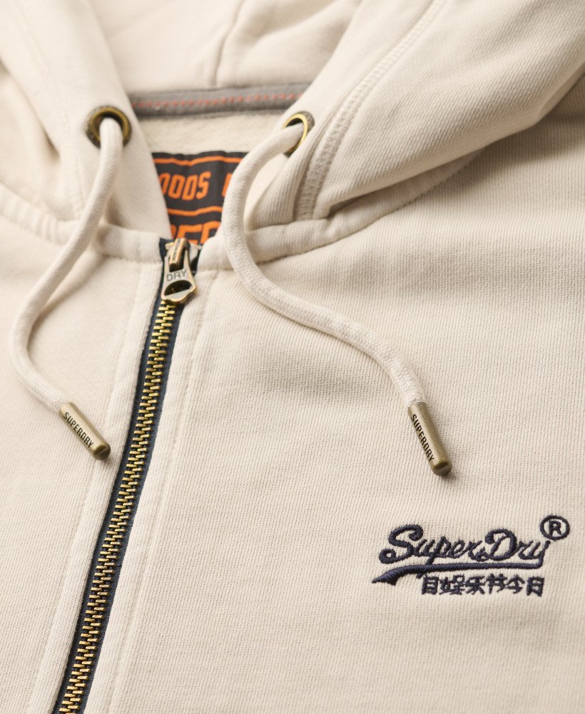 bluza z kapturem essential logo washed zip w kolorze washed chalk