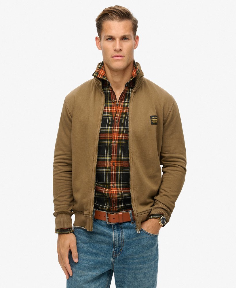 bluzka z kontrastowym ściegiem w kolorze washed teak brown