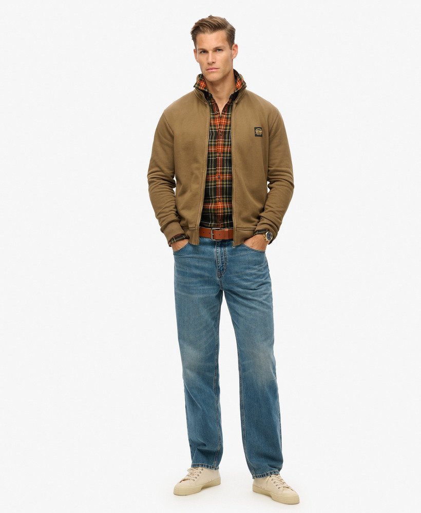 bluzka z kontrastowym ściegiem w kolorze washed teak brown