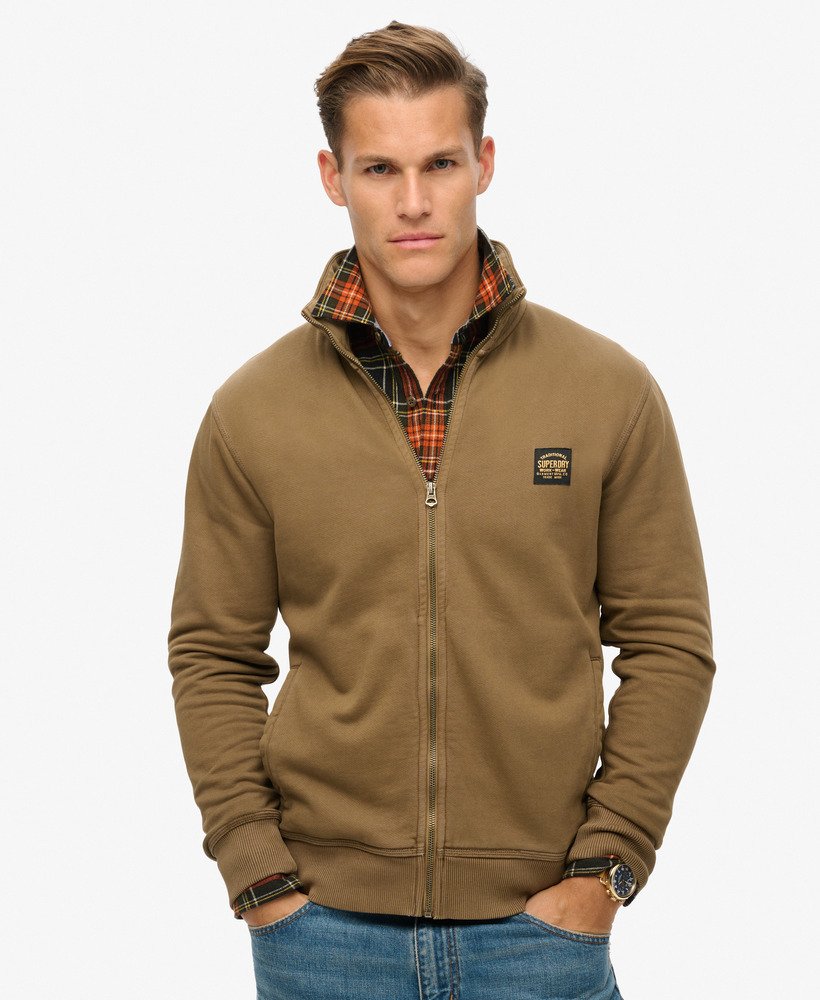 bluzka z kontrastowym ściegiem w kolorze washed teak brown