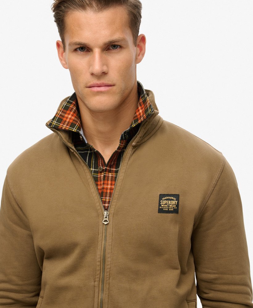 bluzka z kontrastowym ściegiem w kolorze washed teak brown
