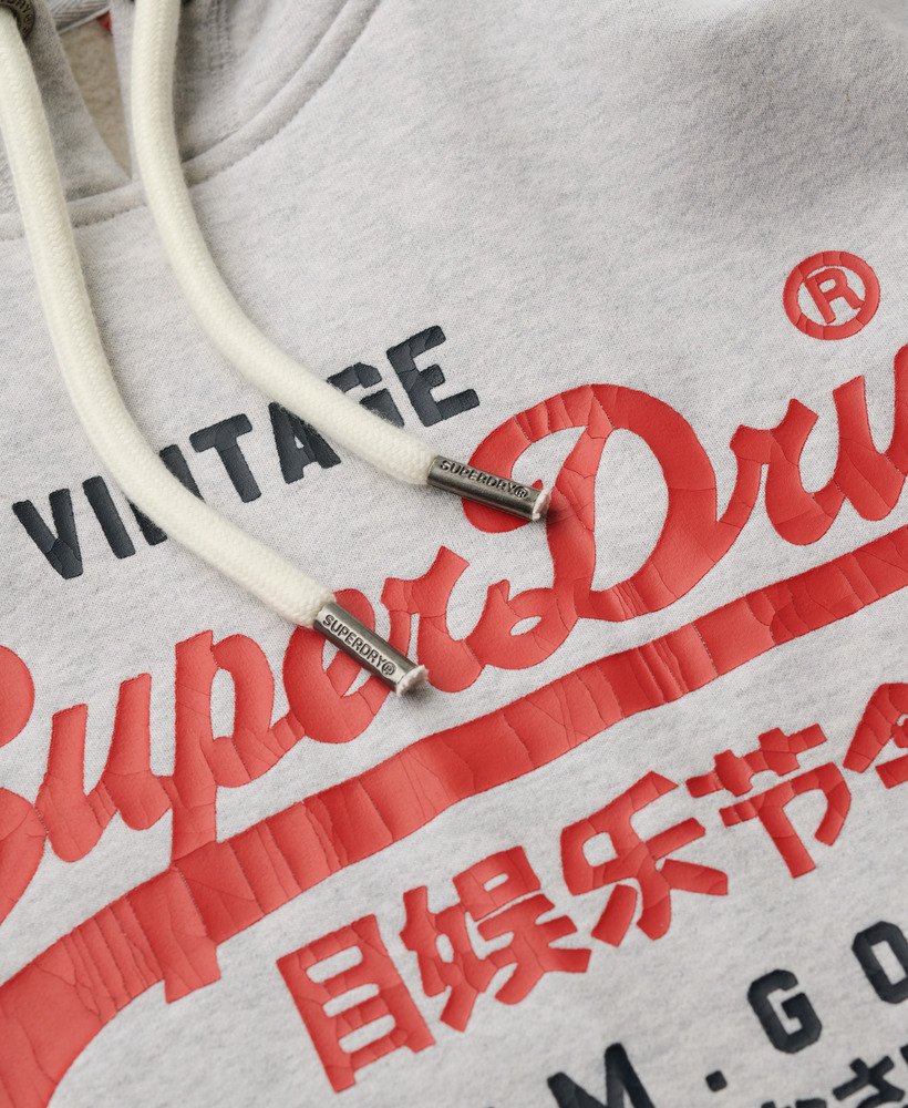 bluza z kapturem duo vintage logo w kolorze glacier grey marl