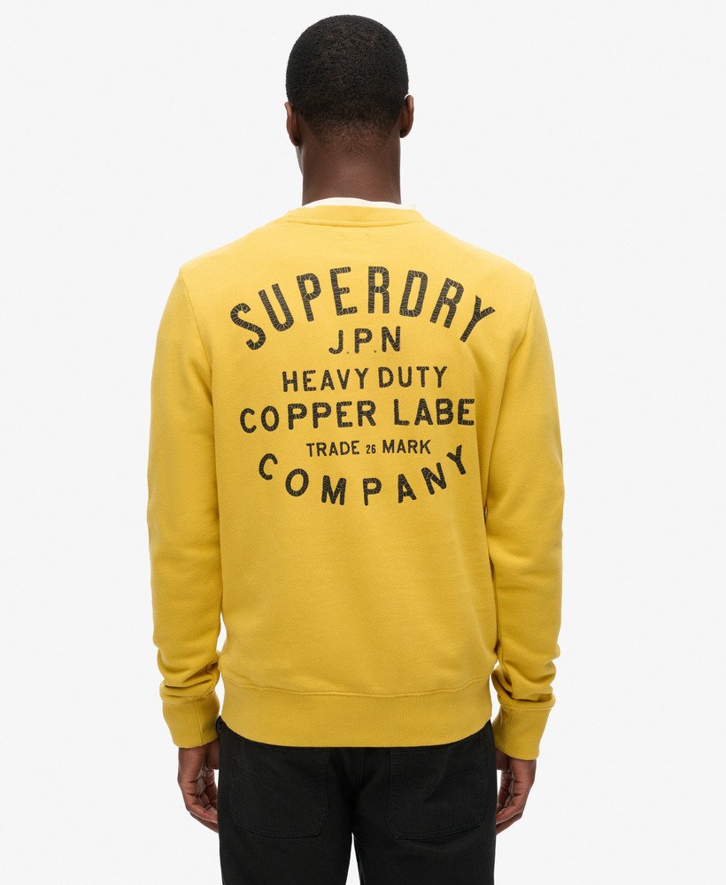 bluza z nadrukiem copper label graphic crew w kolorze pigmentowym żółtym