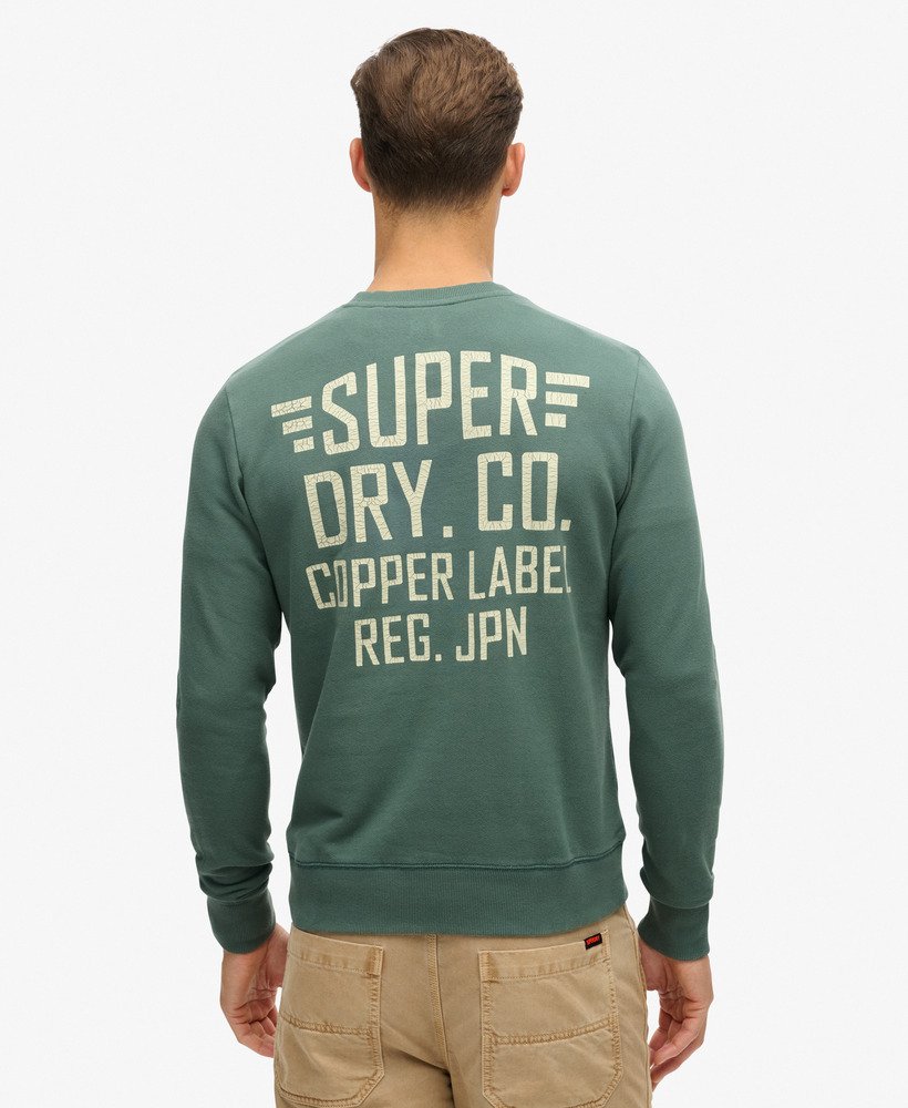 bluza z nadrukiem copper label graphic crew w kolorze drius green