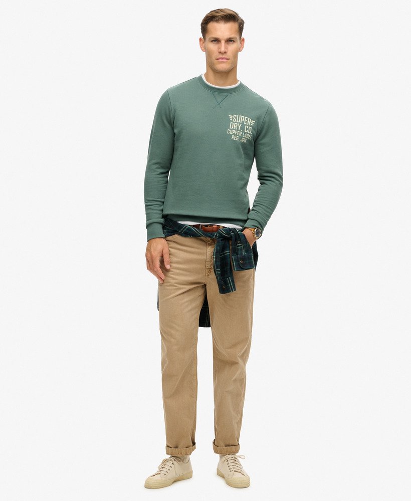 bluza z nadrukiem copper label graphic crew w kolorze drius green