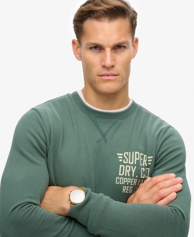 bluza z nadrukiem copper label graphic crew w kolorze drius green