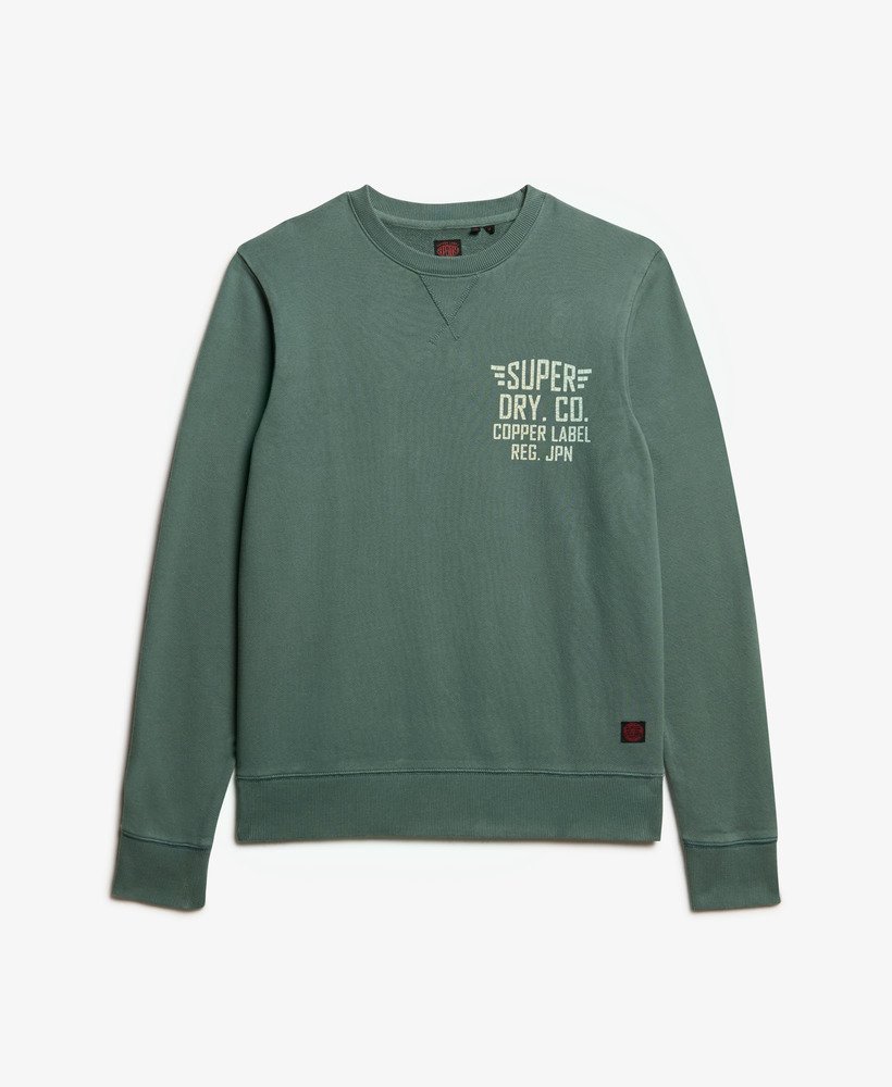 bluza z nadrukiem copper label graphic crew w kolorze drius green