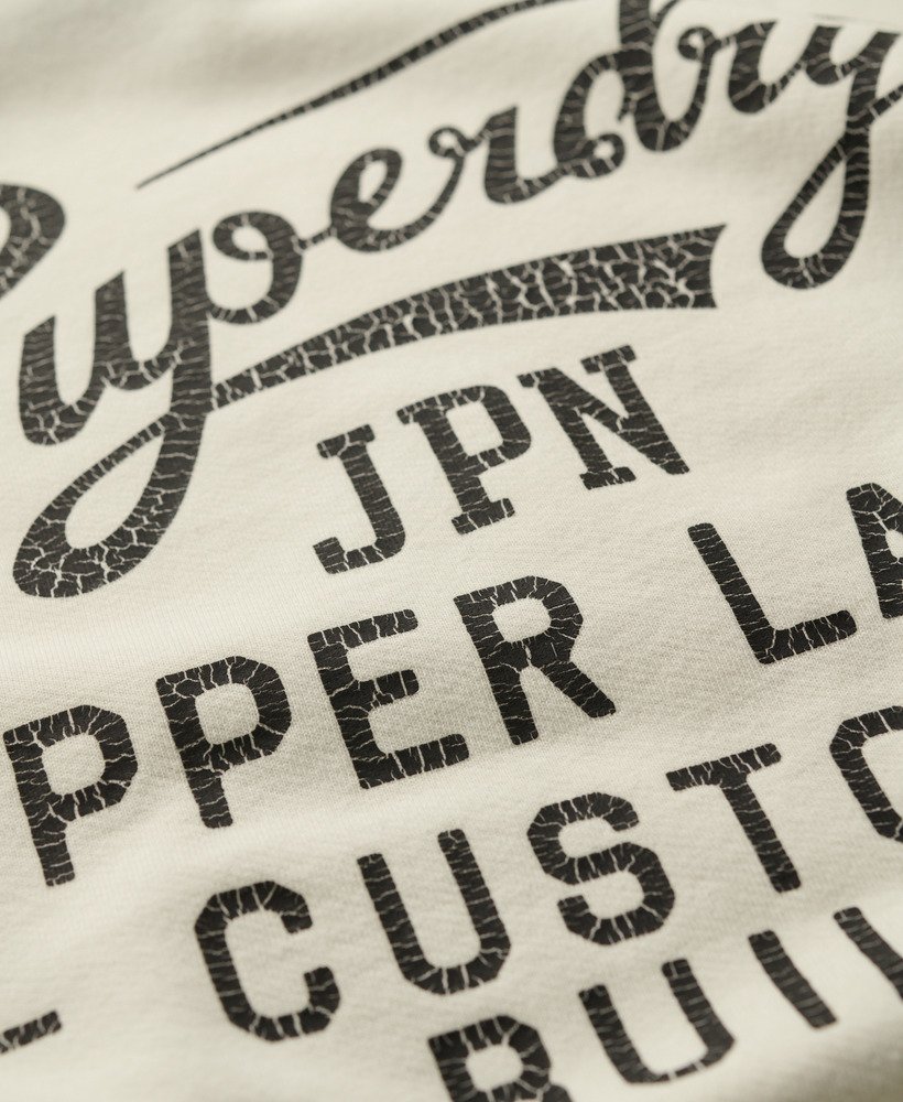 bluza z nadrukiem copper label graphic crew w kolorze kremowym