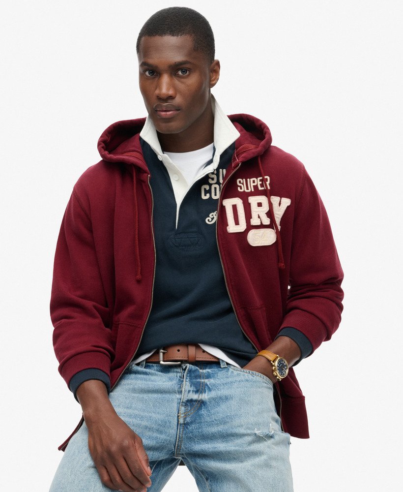 bluza z kapturem vintage athletic w kolorze bordowym