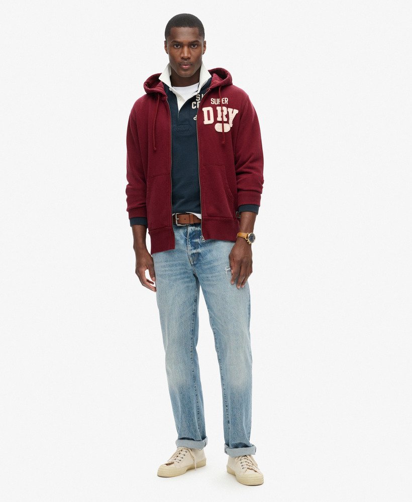 bluza z kapturem vintage athletic w kolorze bordowym