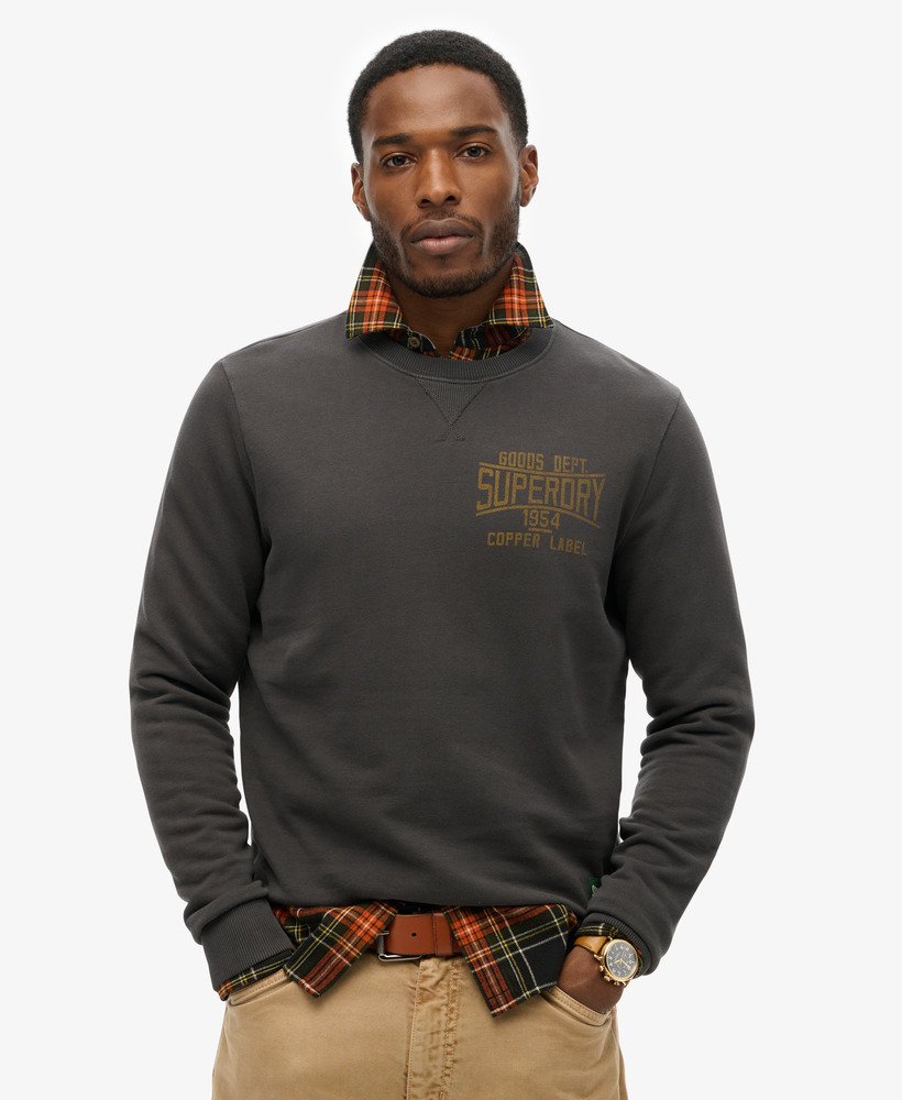 bluza robocza copper label z okrągłym dekoltem w kolorze spranej czerni