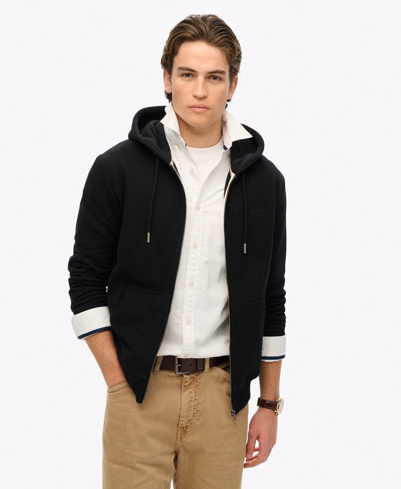 Bluza z kapturem Essential Logo Half Brushed zapinana na zamek