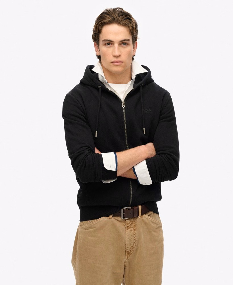 Bluza z kapturem Essential Logo Half Brushed zapinana na zamek
