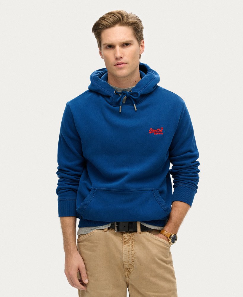 bluza z kapturem essential logo w kolorze pilot mid blue