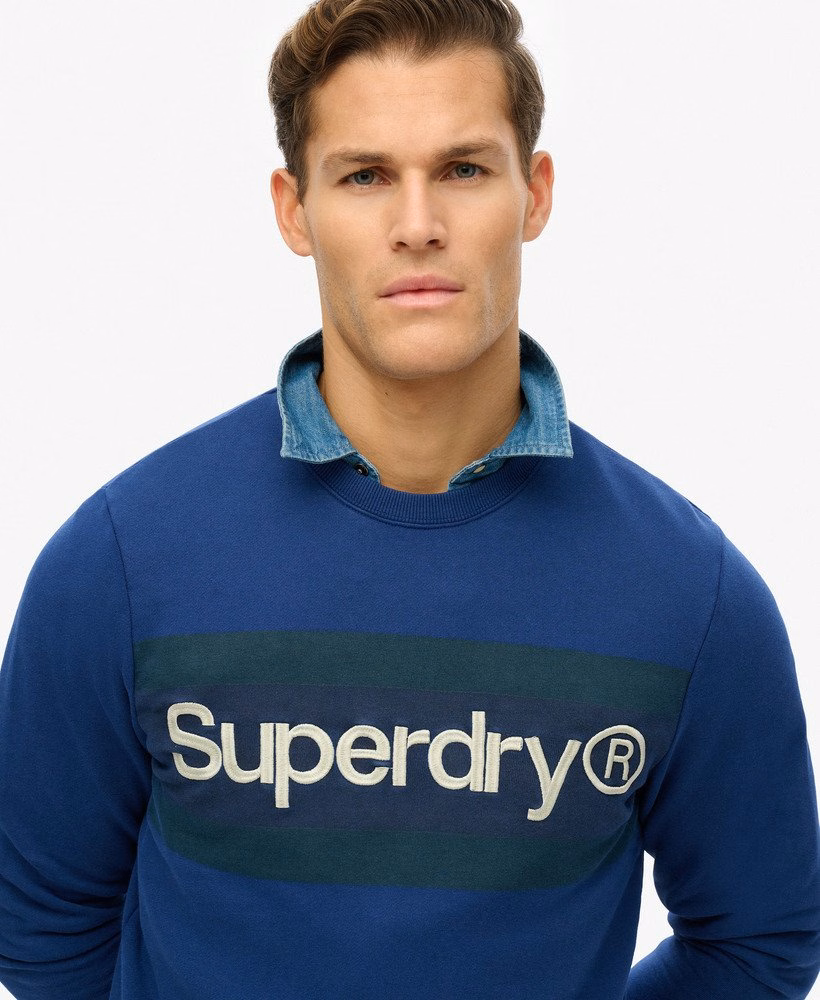 Bluza z nadrukiem Core Logo Stripe Relaxed Crew