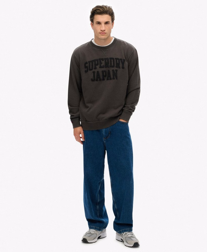 Bluza sportowa w stylu vintage z okrągłym dekoltem