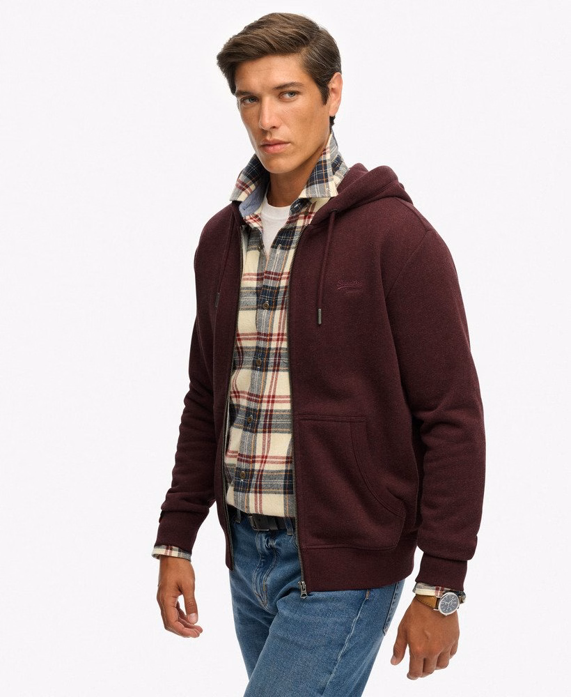 Bluza z kapturem Essential Logo Half Brushed zapinana na zamek