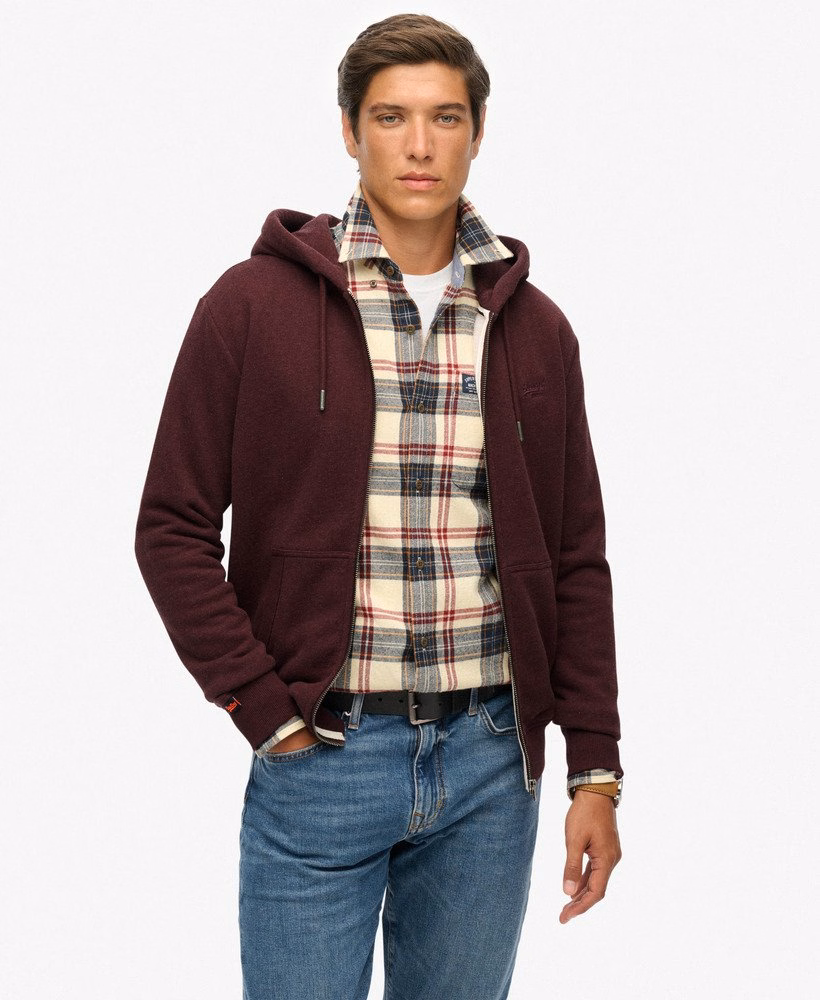 Bluza z kapturem Essential Logo Half Brushed zapinana na zamek