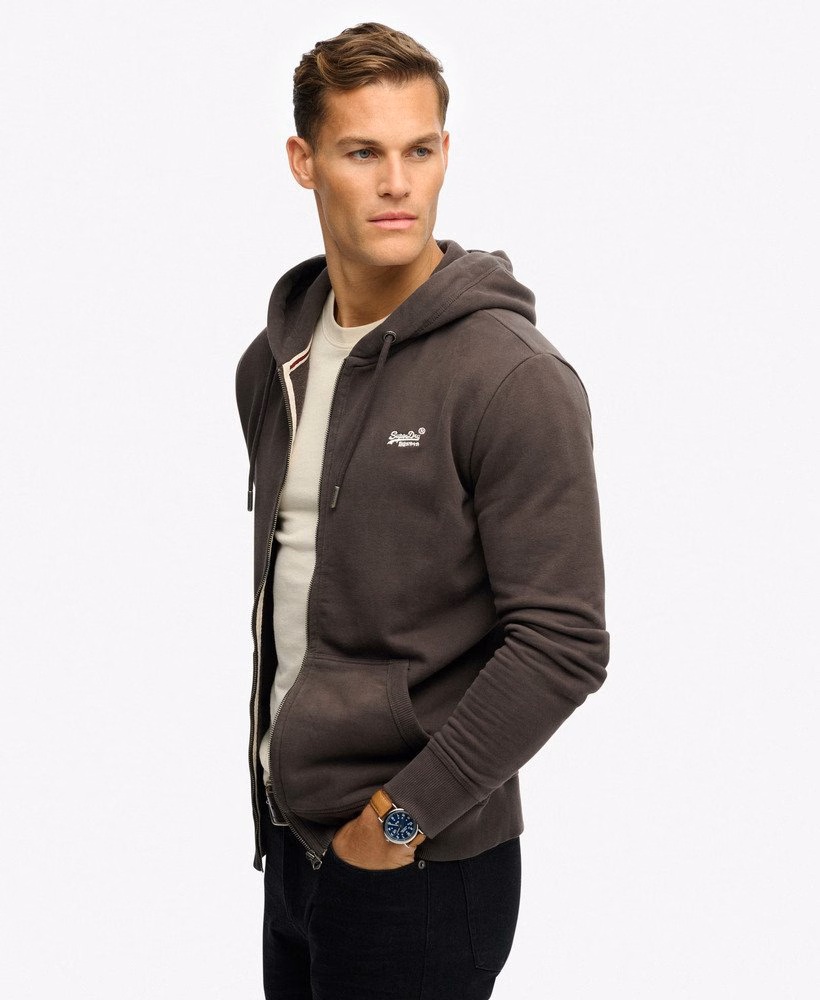 Bluza z kapturem Essential Logo Half Brushed zapinana na zamek
