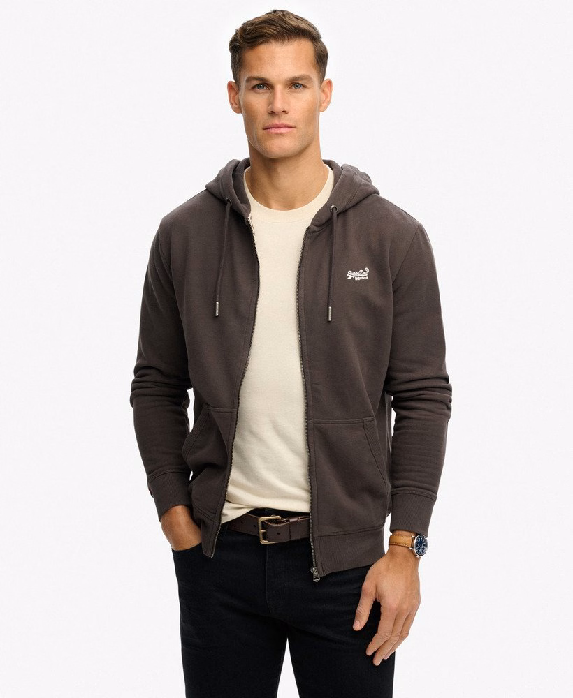 Bluza z kapturem Essential Logo Half Brushed zapinana na zamek