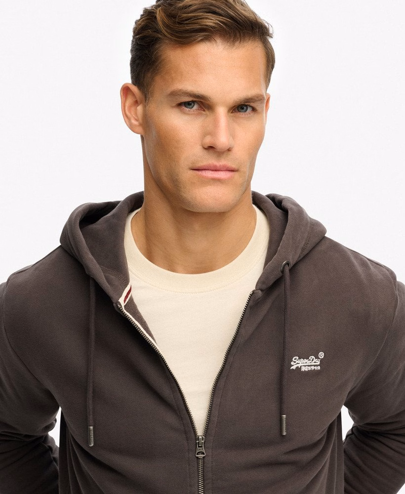 Bluza z kapturem Essential Logo Half Brushed zapinana na zamek